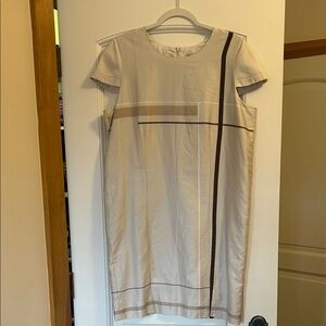 HUGO Beige and Black Midi Dress